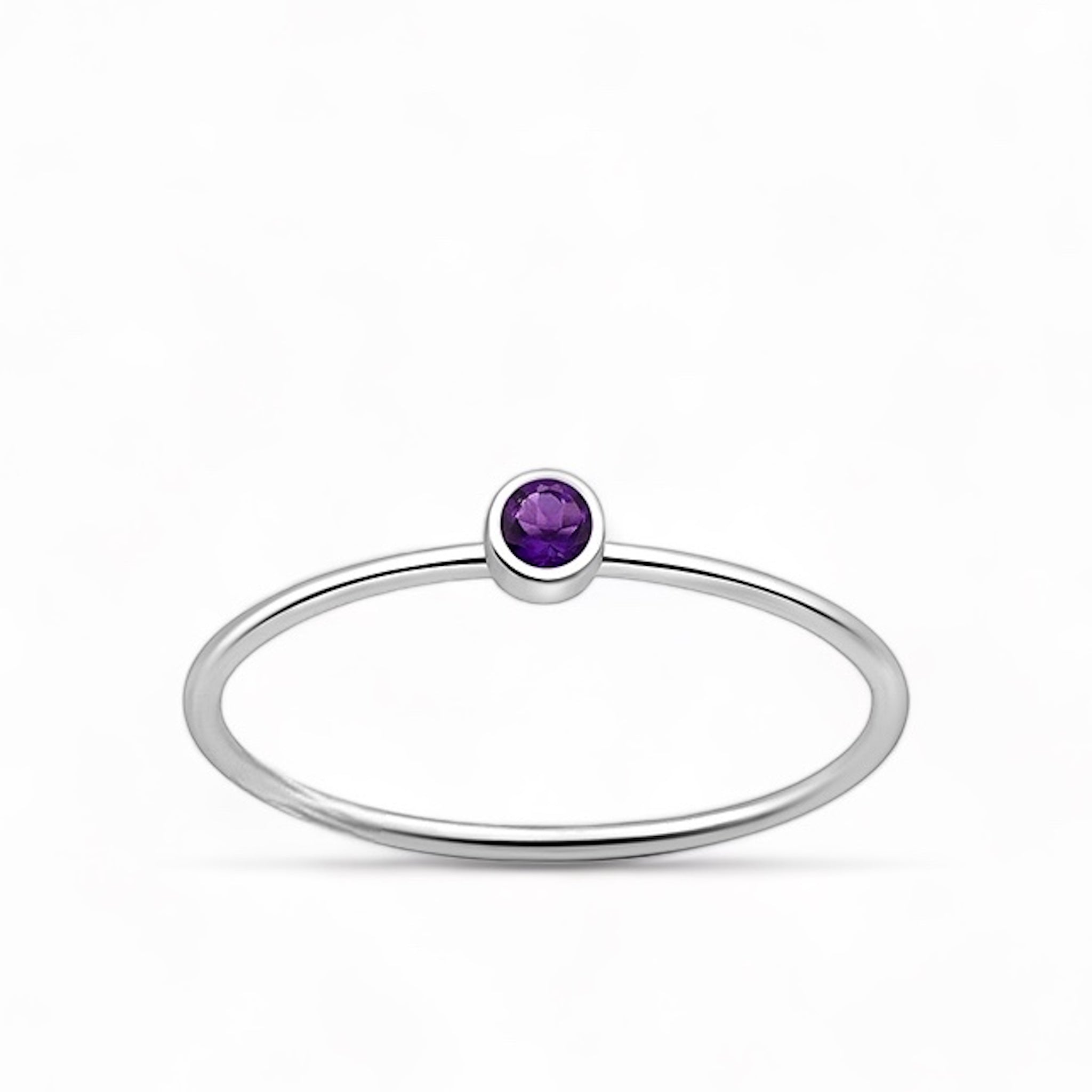 Sterling silver ring med kristall i ametist