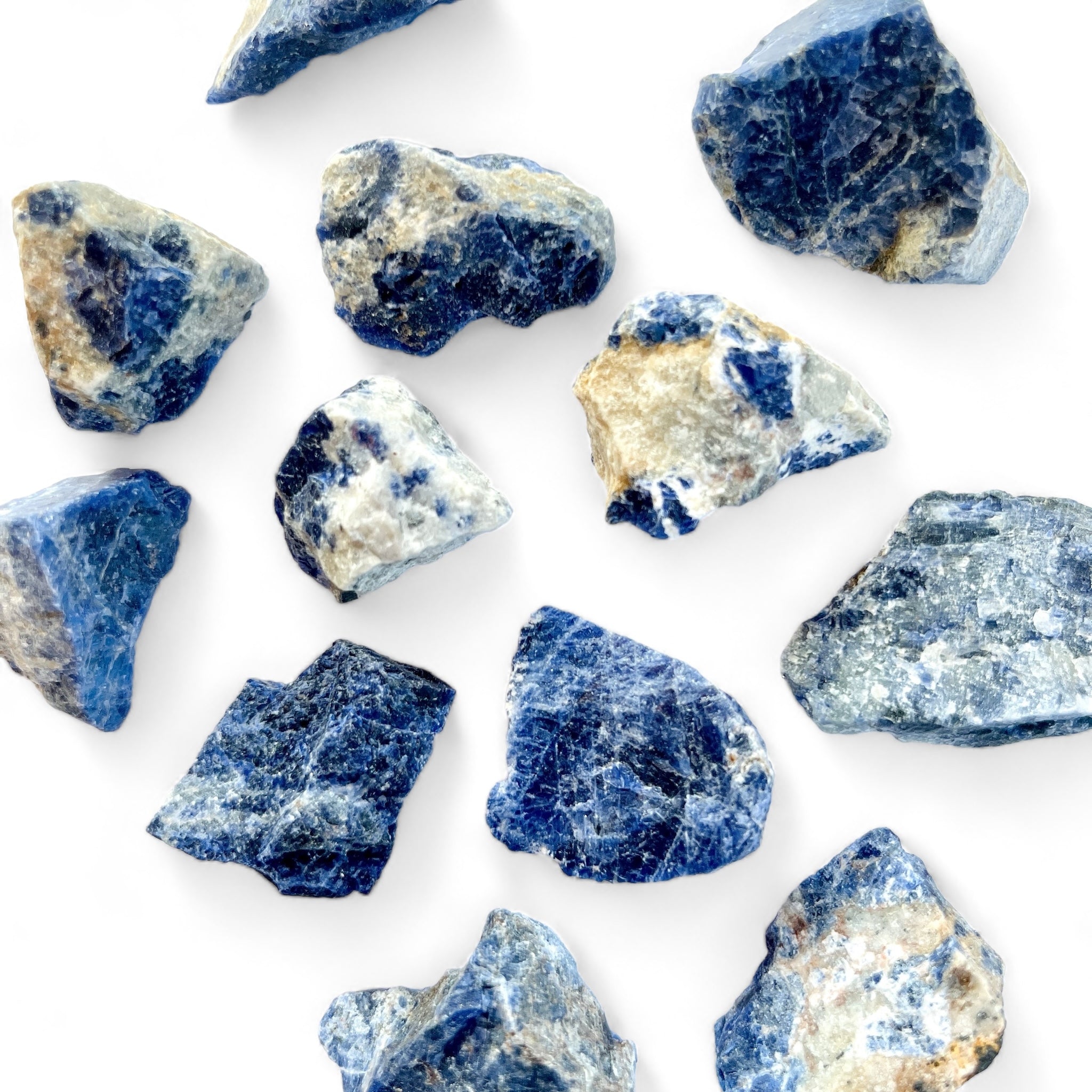 Blåa råa Sodalit Kristaller