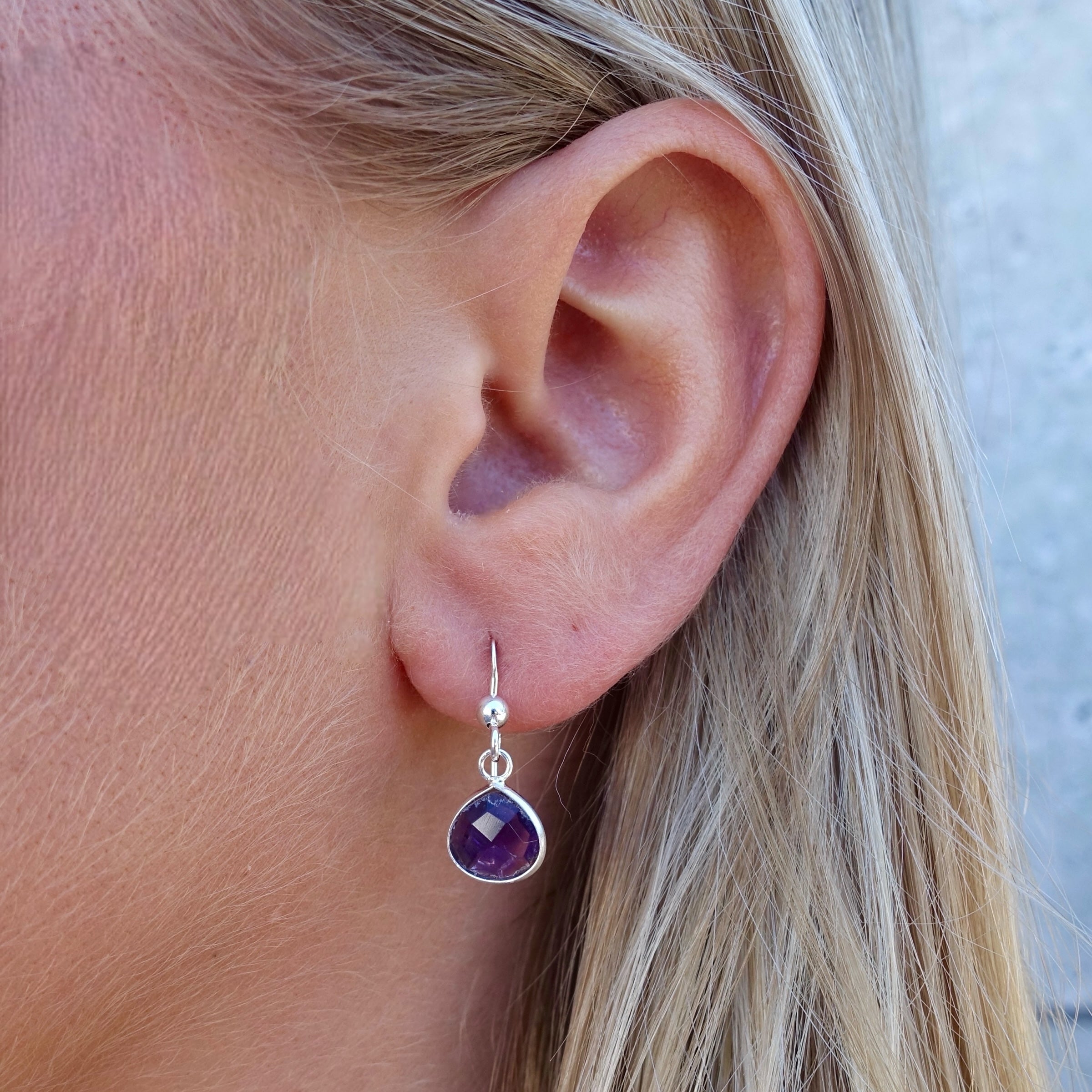 Ametist Örhängen i sterling silver som hänger