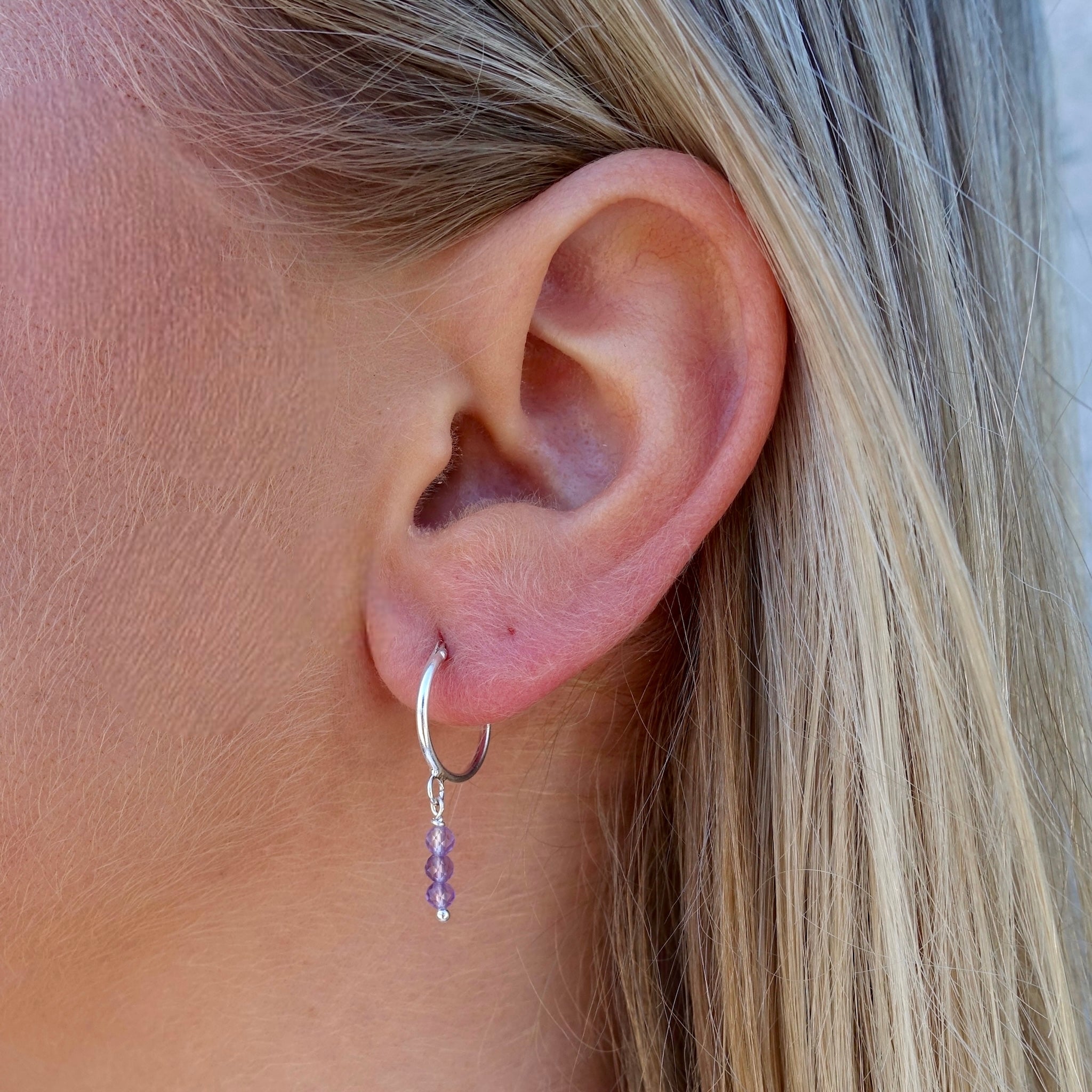 Örhängen Ametist Kristall Sterling Silver