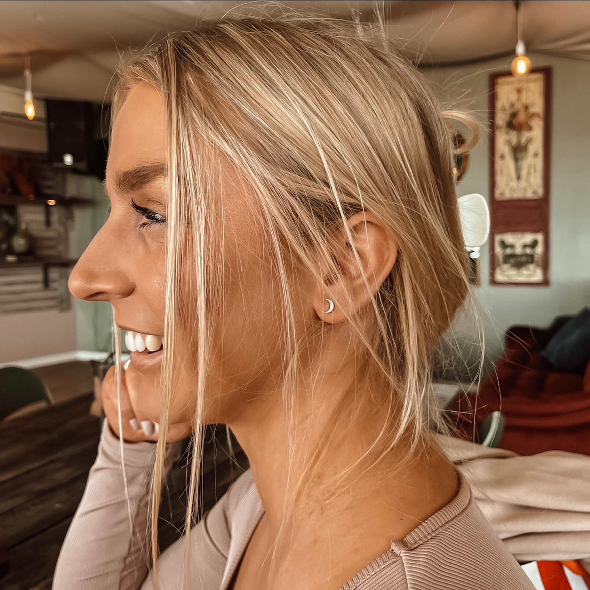 Sterling Silver Örhängen i Måne