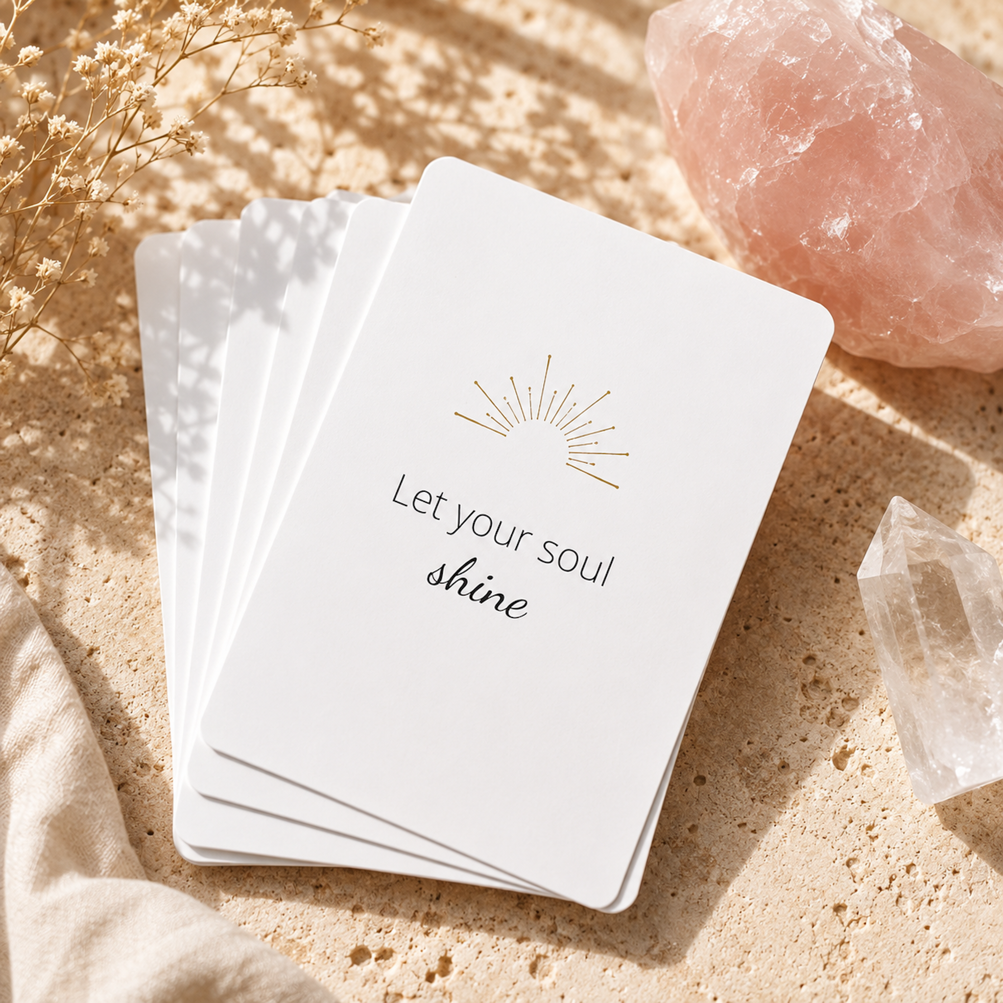 Affirmationskort - Let your soul shine av Shine Crystals 