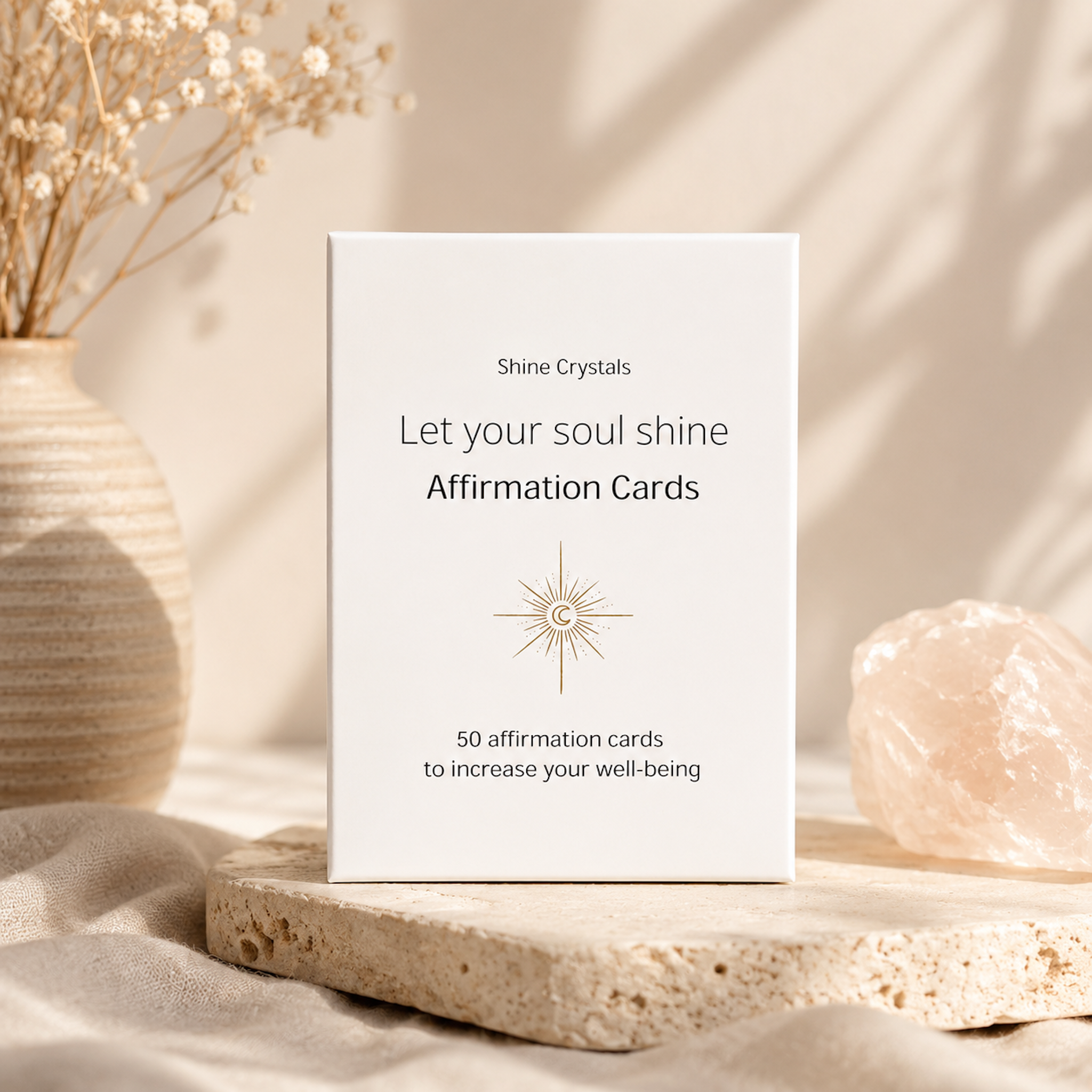 Affirmationskort - Let your soul shine av Shine Crystals 