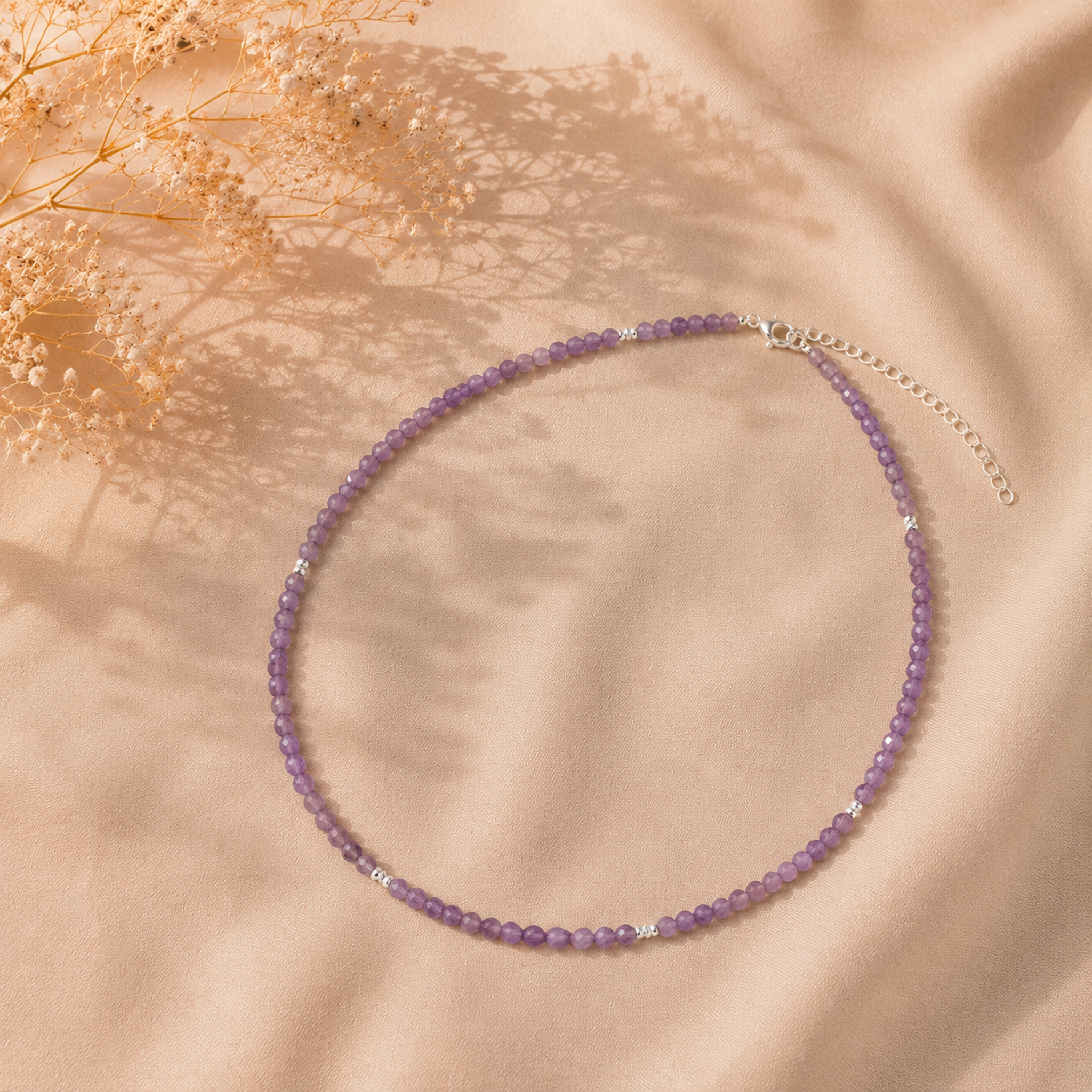 Halsband Ametist Kristall Sterling Silver
