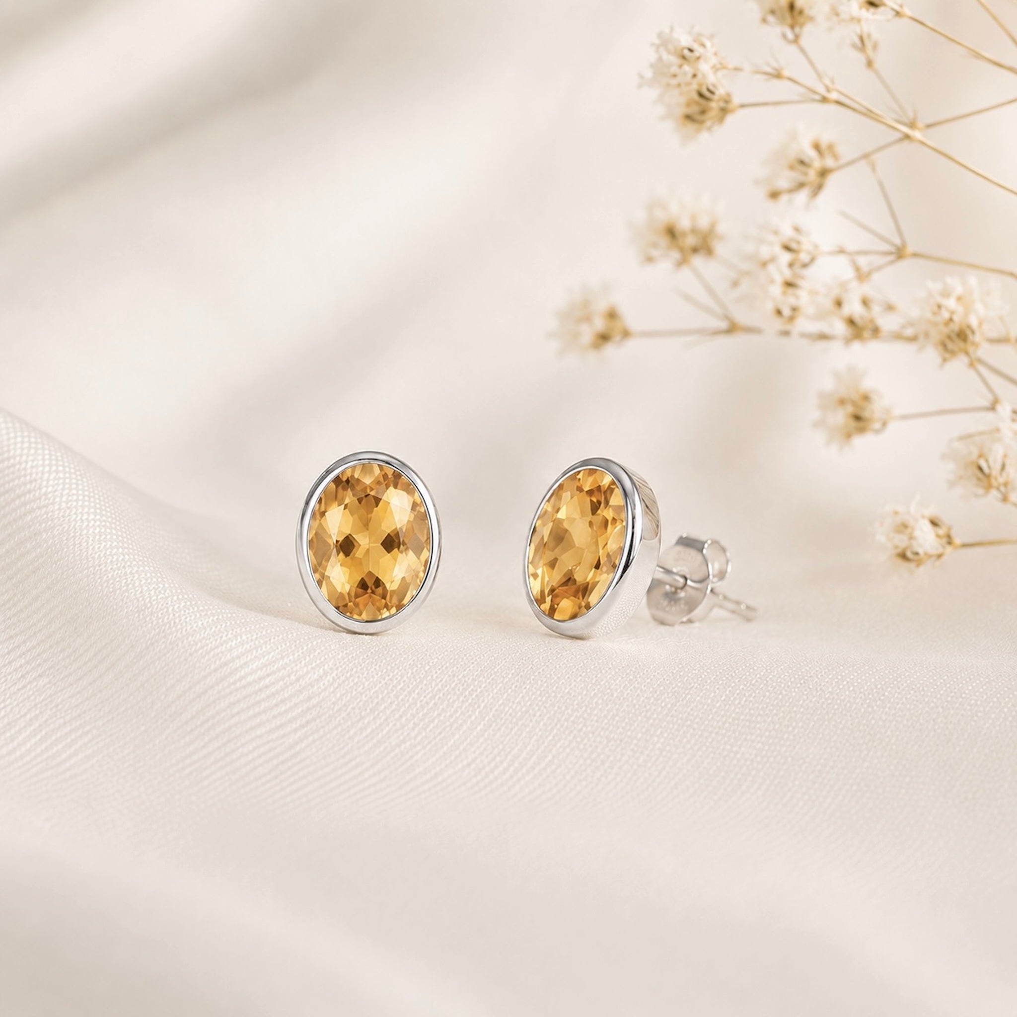 Örhängen Citrin Kristall Sterling Silver