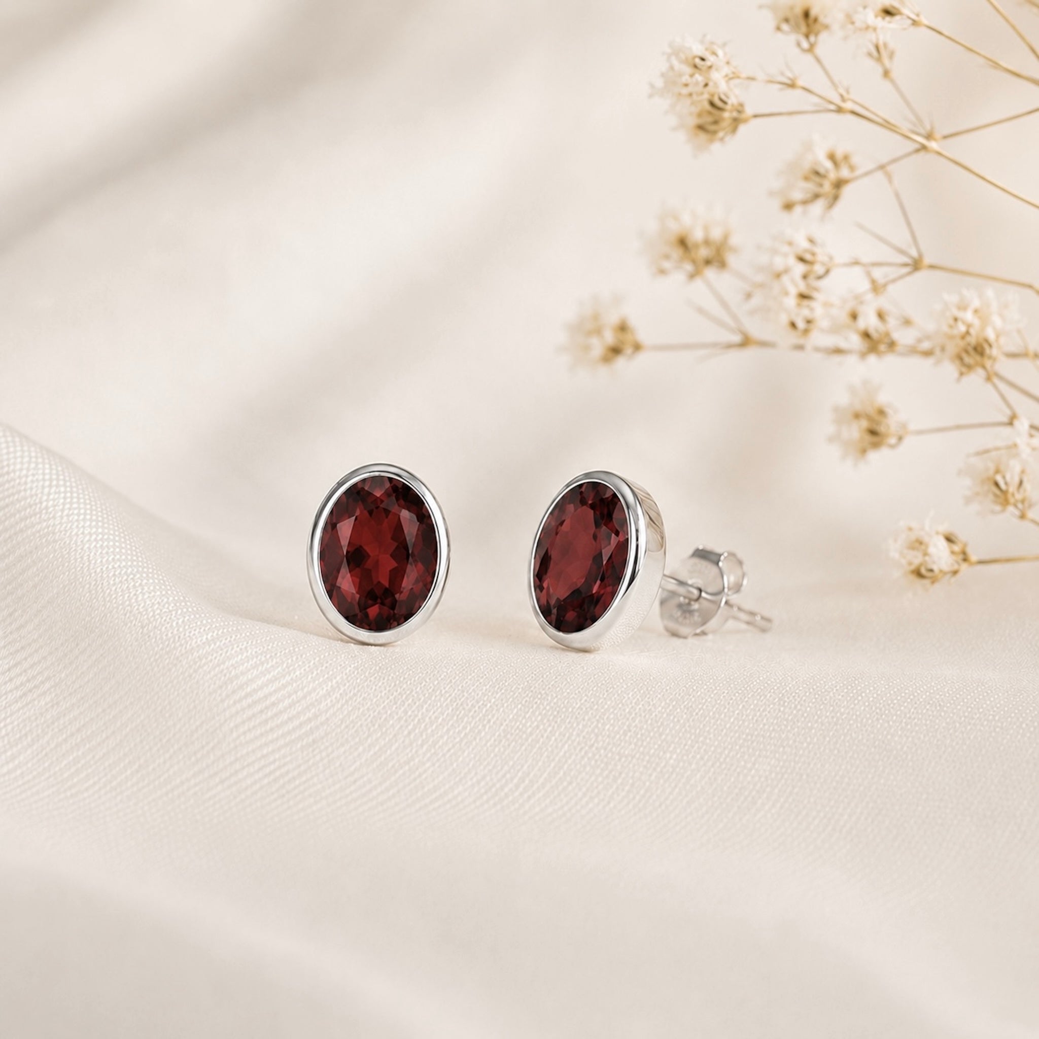 Örhängen Granat Kristall Sterling Silver 925