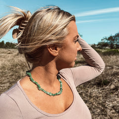 Halsband Grön Aventurin Kristall