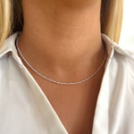 Rosenkvarts kristall halsband sterling silver