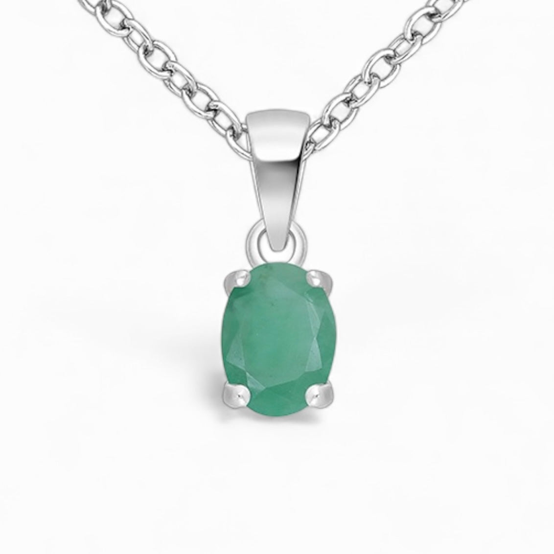 Kristallhänge i smaragd sterling silver 