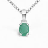 Kristallhänge i smaragd sterling silver 