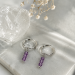 Sterling Silver kristallörhängen i Ametist 