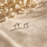 Sterling Silver Mån örhänge