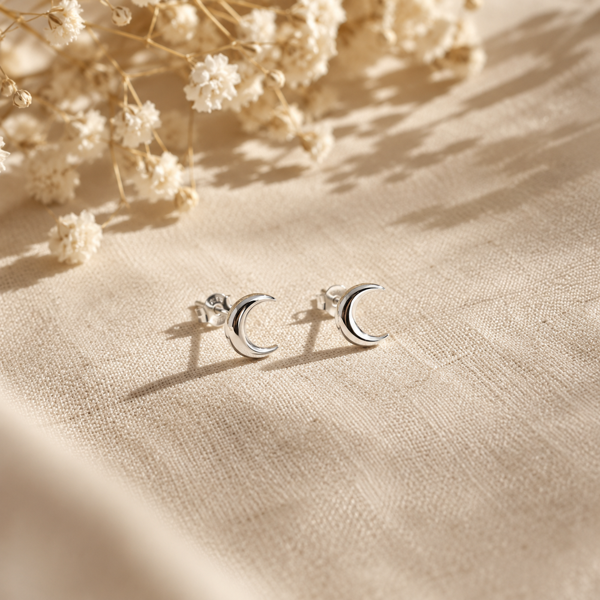 Sterling Silver Mån örhänge