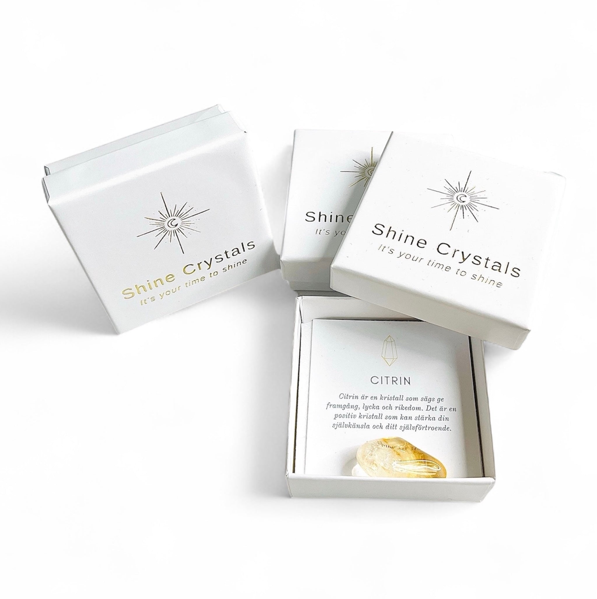 Presentask för kristallsmycken