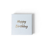 Presentask med guldig text Happy Brithday