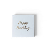 Presentask med guldig text Happy Brithday