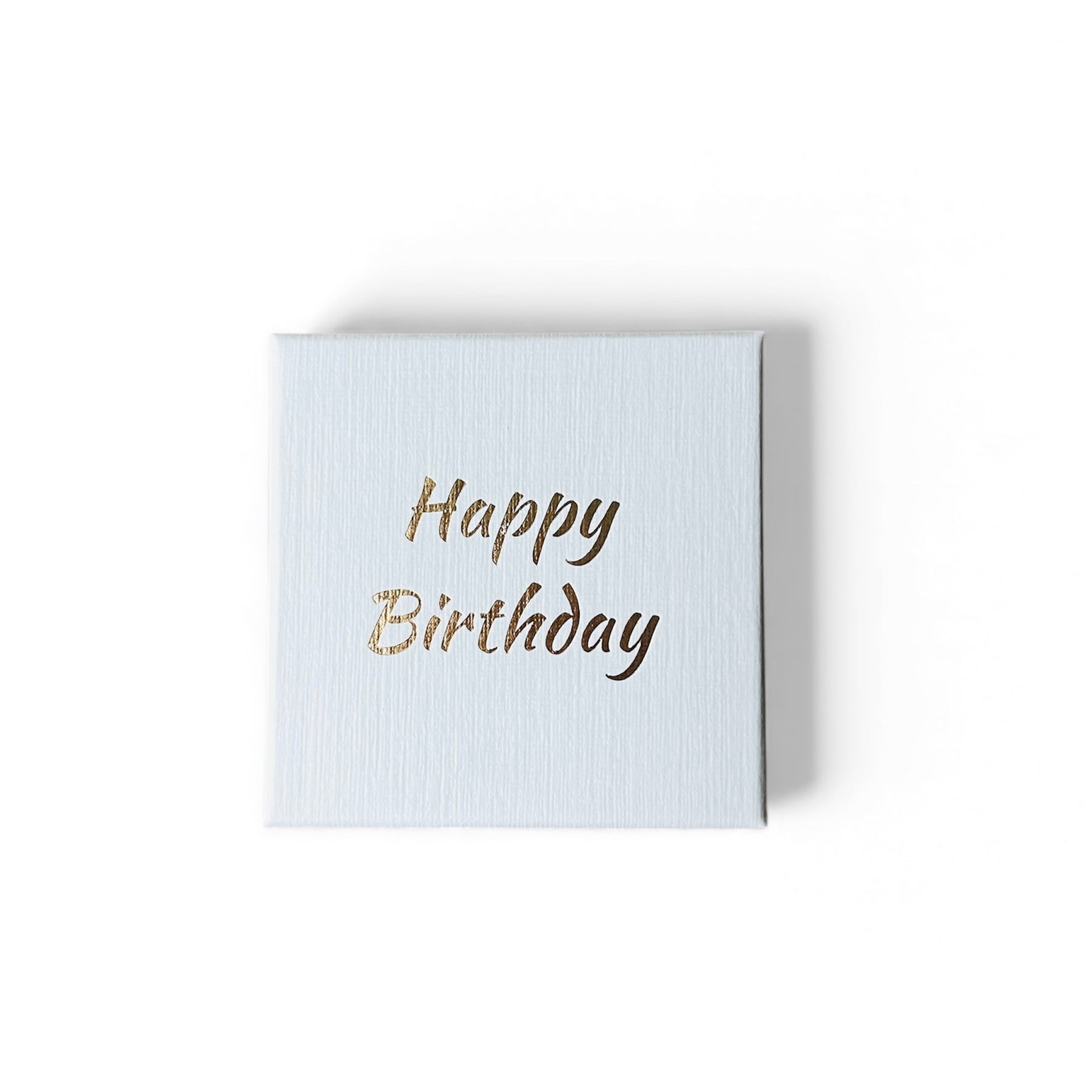 Presentask med guldig text Happy Brithday