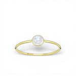 Kristallring regnbågsmånsten 18k guldplätering