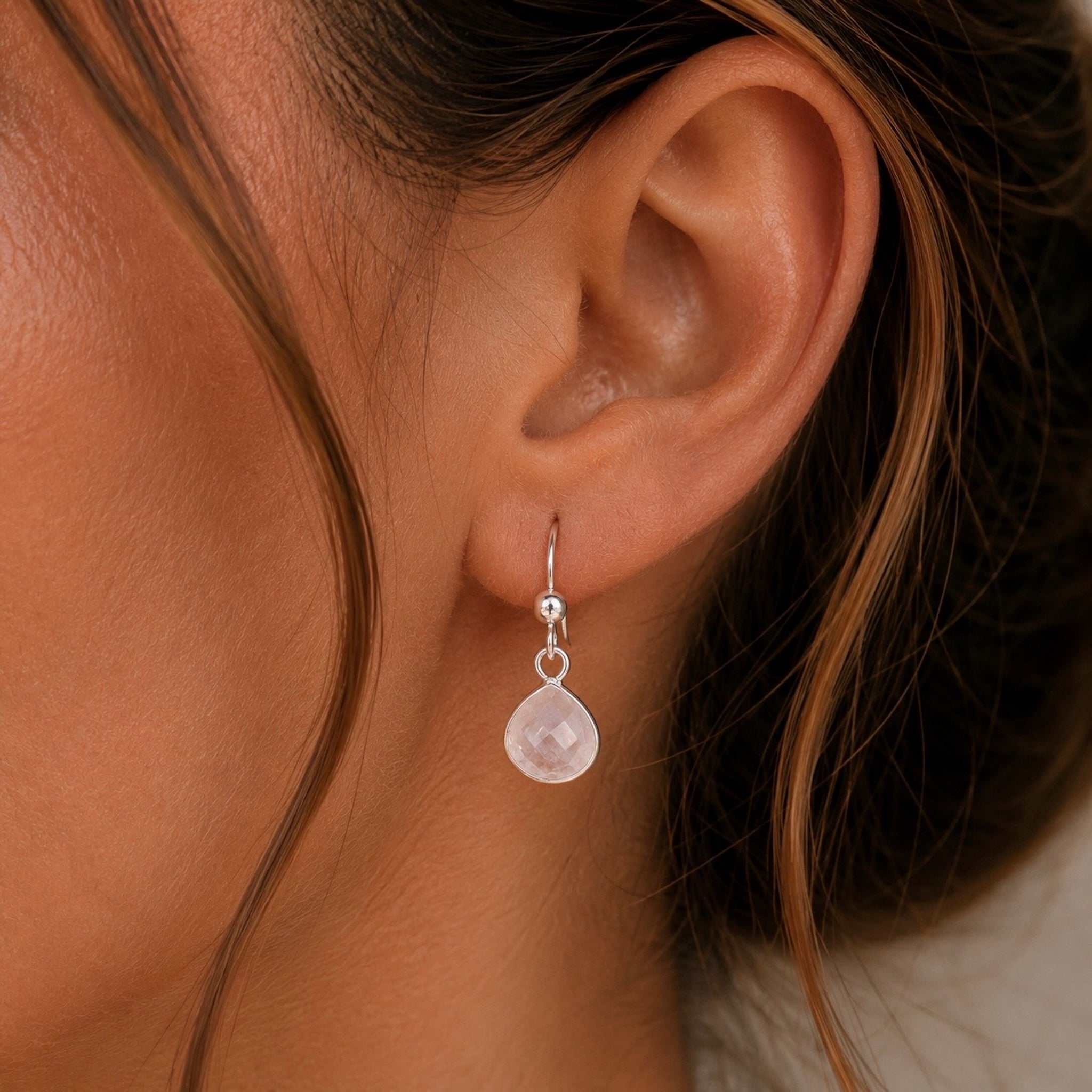 Örhängen Regnbågsmånsten Kristall Sterling Silver