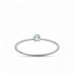 Sterling Silver 925 Ring Blå Topas Kristall
