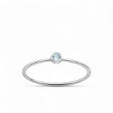 Sterling Silver 925 Ring Blå Topas Kristall