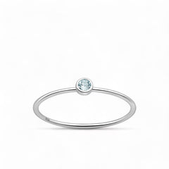 Sterling Silver 925 Ring Blå Topas Kristall