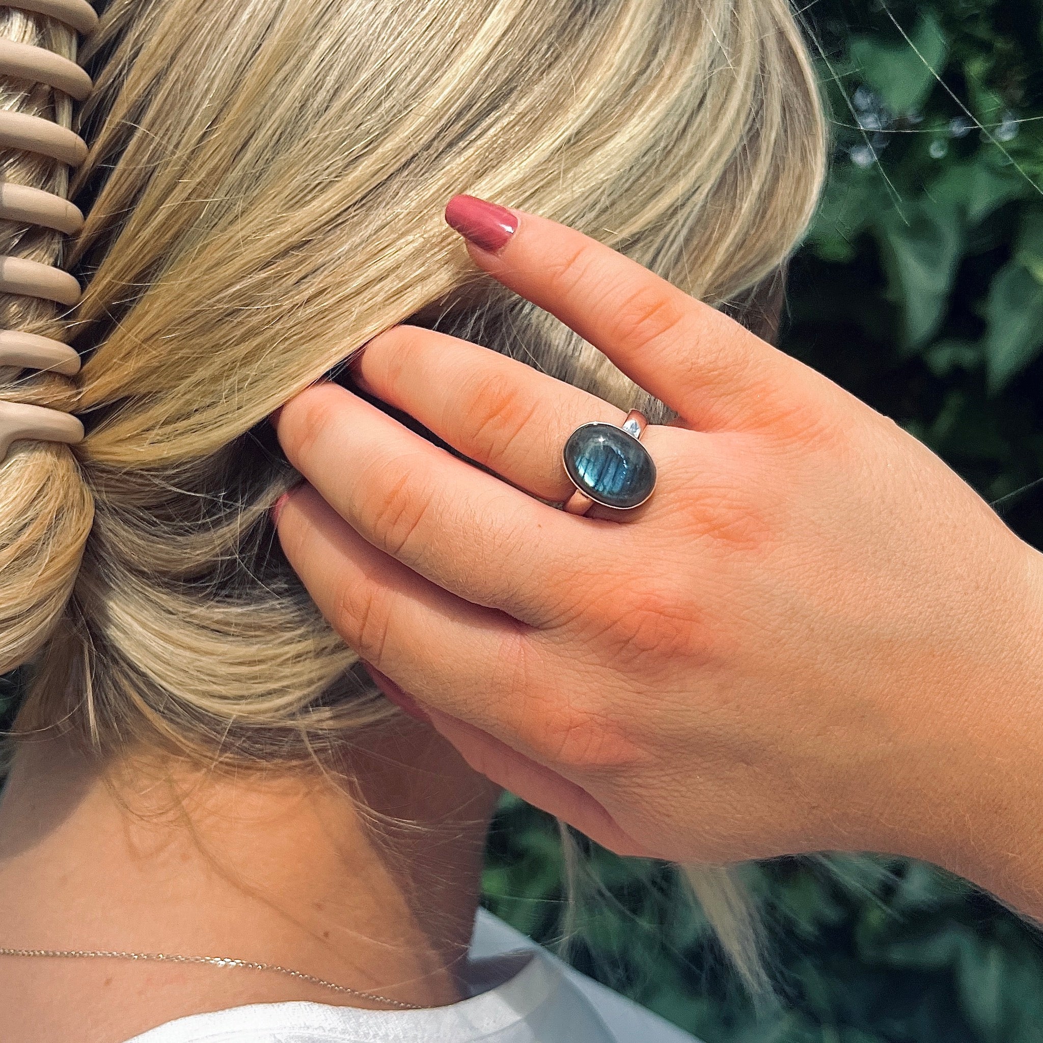 Ring Labradorit Kristall Sterling Silver 