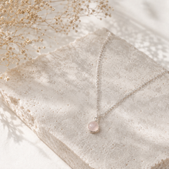Halsband Rosenkvarts Kristall Sterling Silver