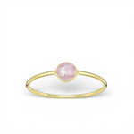 Rosenkvarts Kristallring 18k Guldplätering 