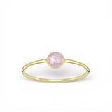 Rosenkvarts Kristallring 18k Guldplätering 