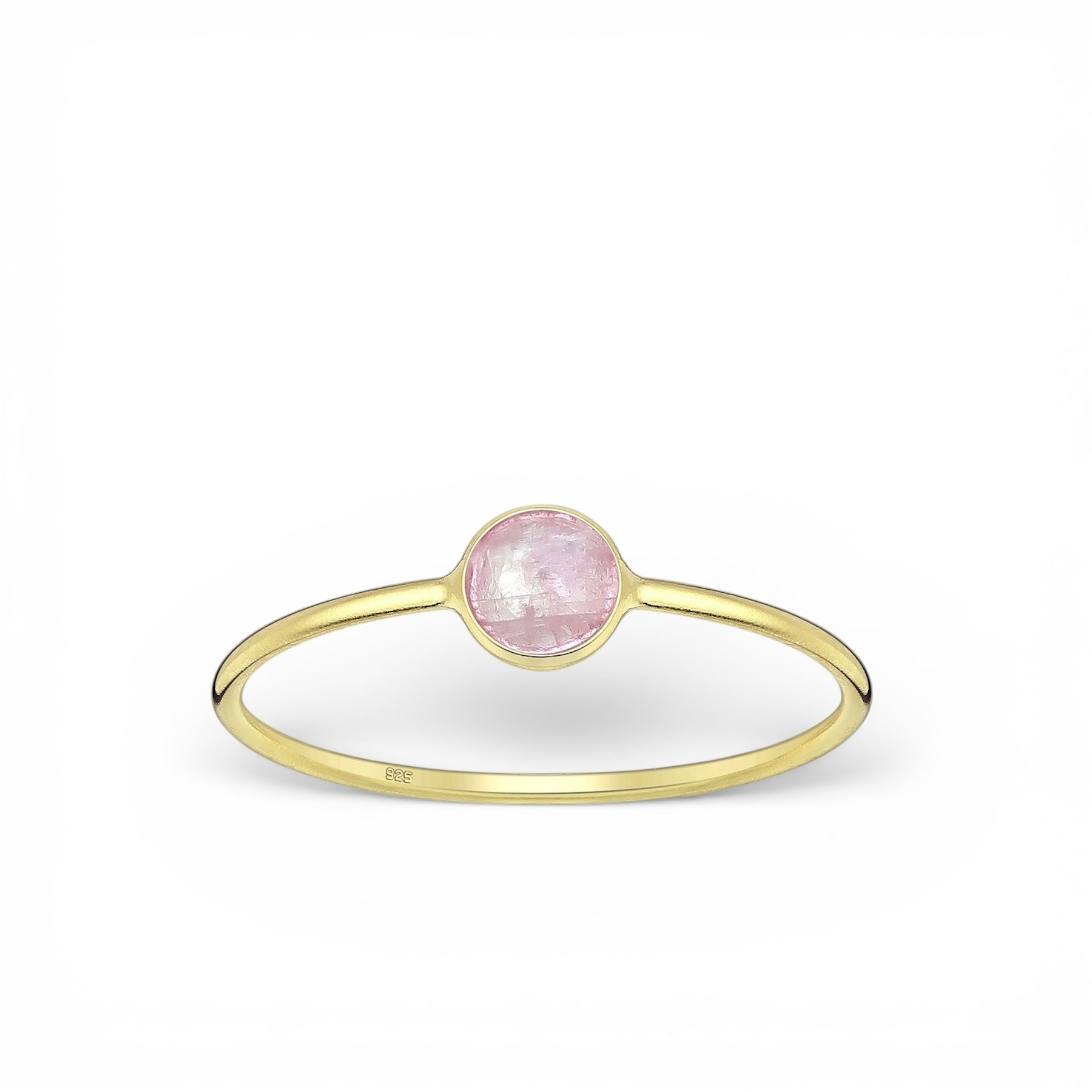 Rosenkvarts Kristallring 18k Guldplätering 