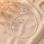 Rosenkvarts kristall halsband sterling silver
