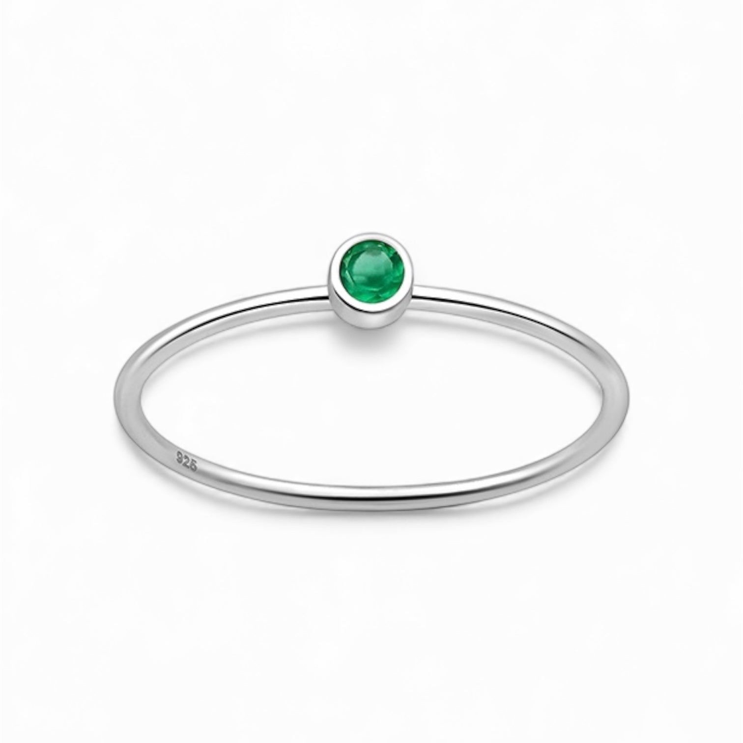 Sterling silver kristall ring i smaragd 
