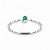Sterling silver kristall ring i smaragd 