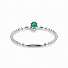 Sterling silver kristall ring i smaragd 