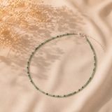 Sterling silver kristallhalsband i smaragd 
