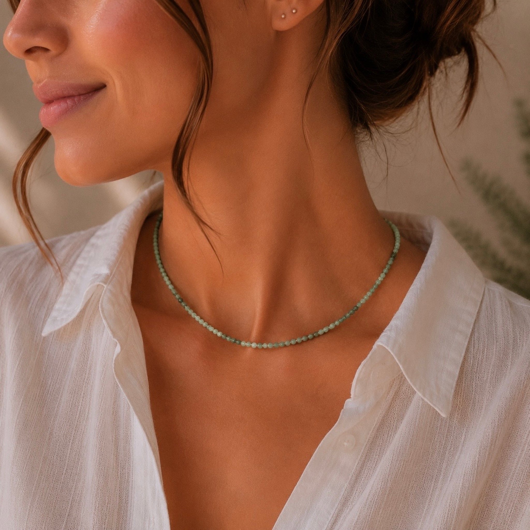 Sterling silver kristallhalsband i smaragd 