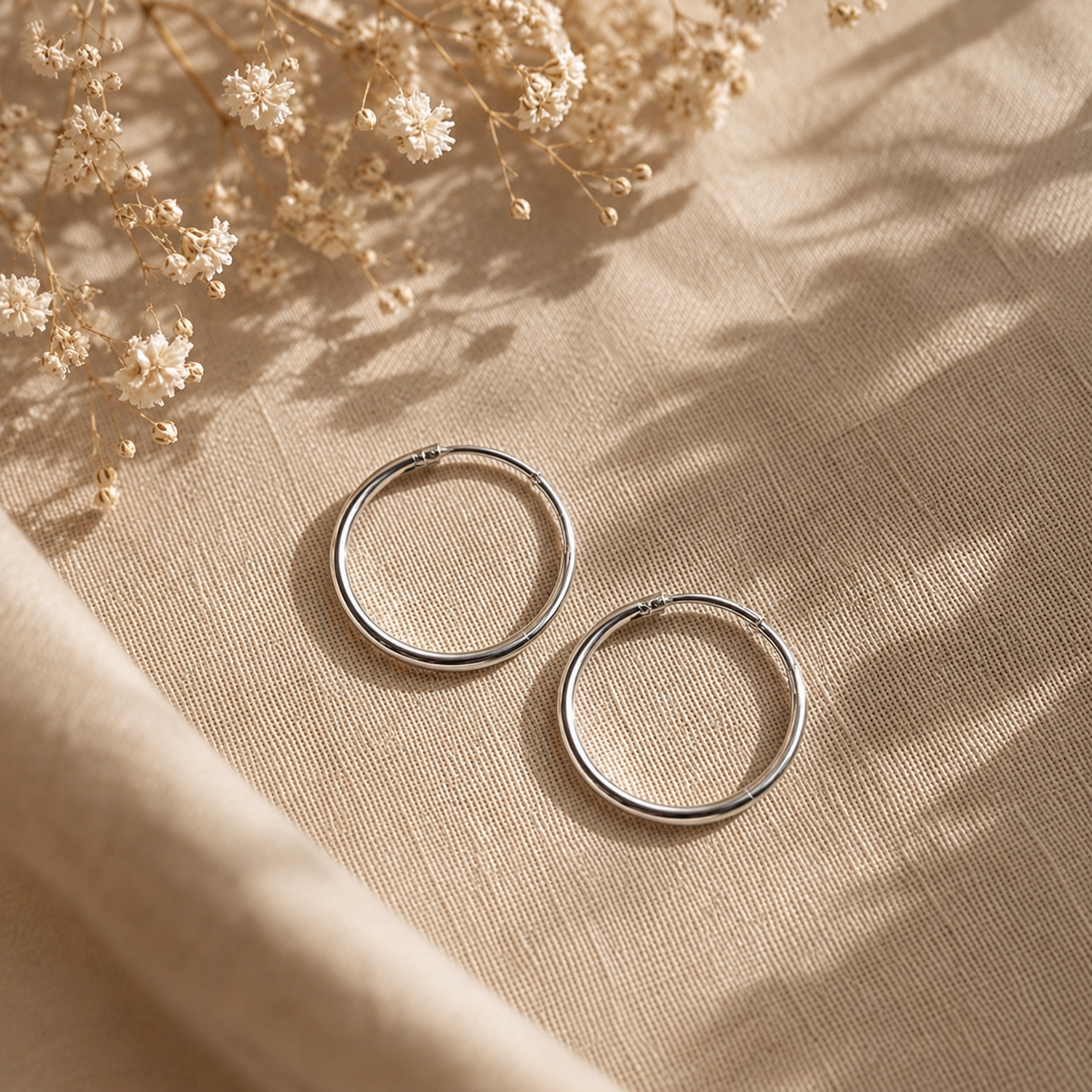 Sterling Silver Örhänge Runda