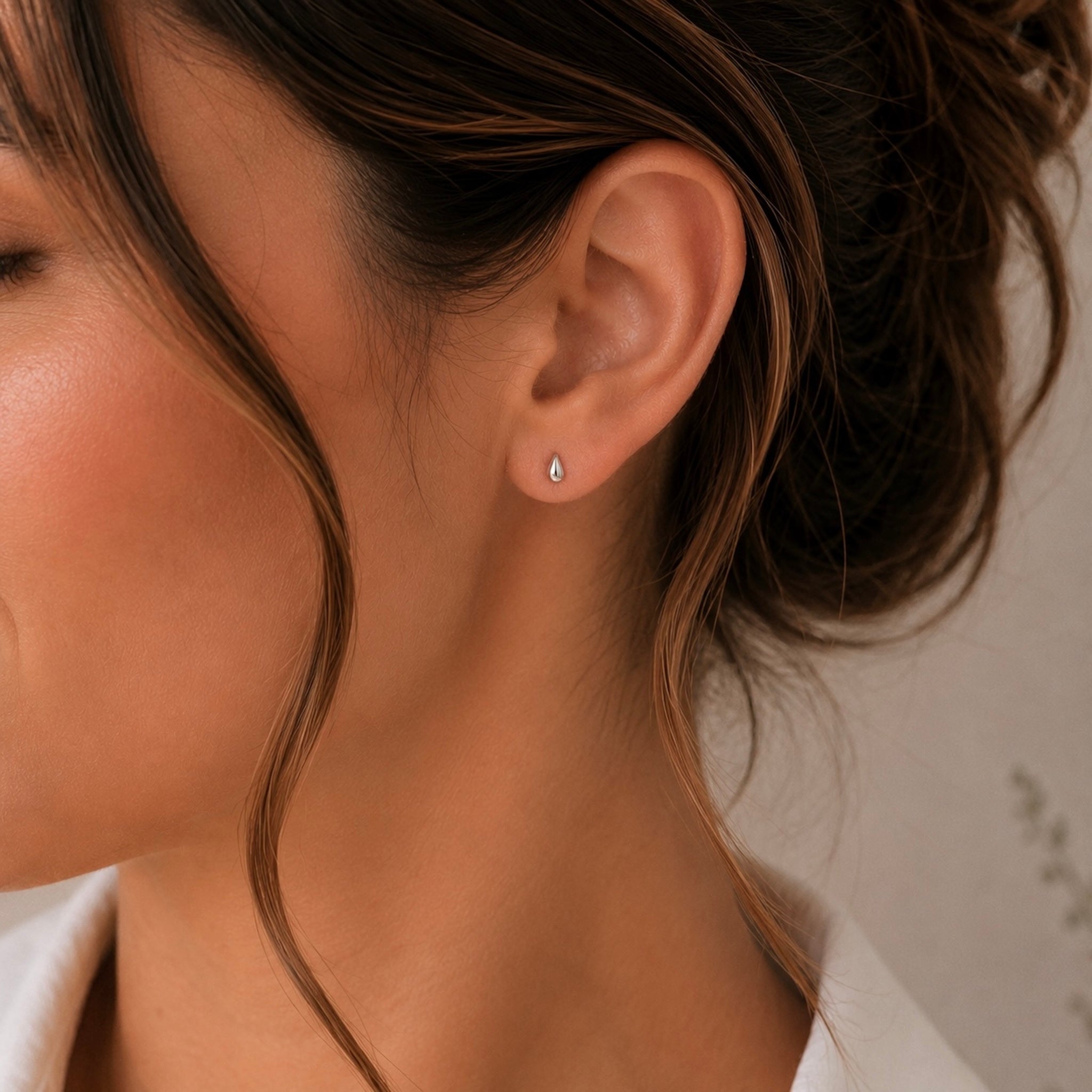 Örhänge sterling silver pärlformad 