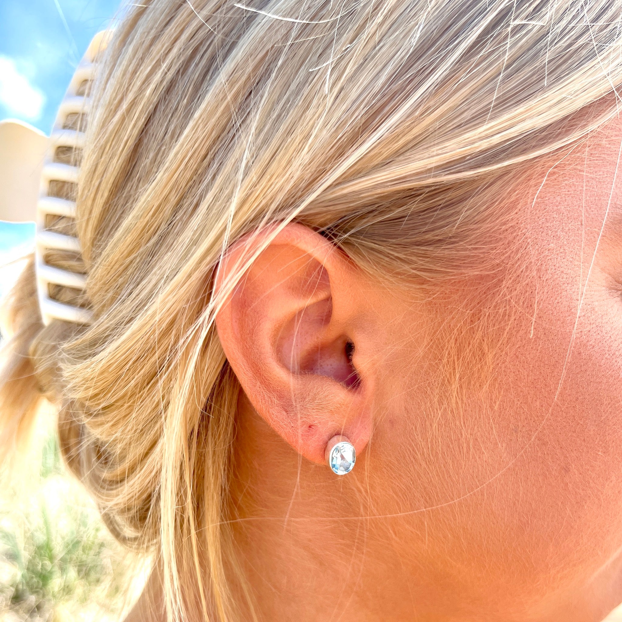 Örhängen Blå Topas Kristall Sterling Silver