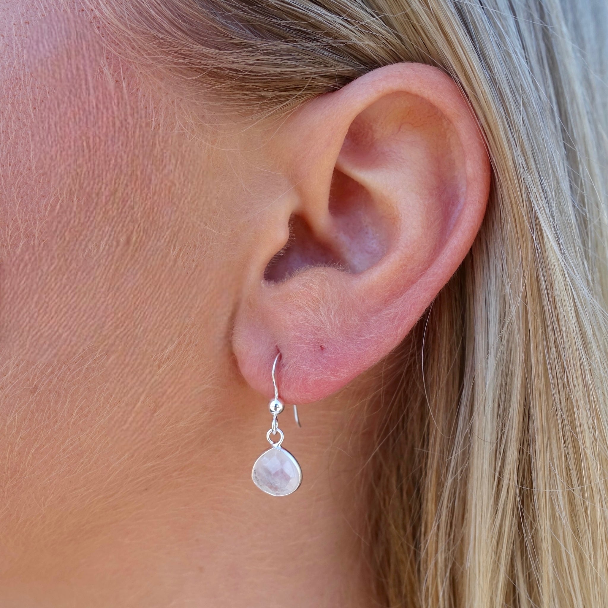 Örhängen Regnbågsmånsten Kristall Sterling Silver