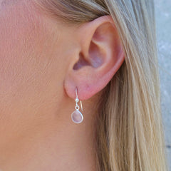 Örhängen Rosenkvarts Kristall Sterling Silver