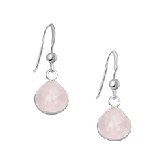Örhängen Rosenkvarts Kristall Sterling Silver