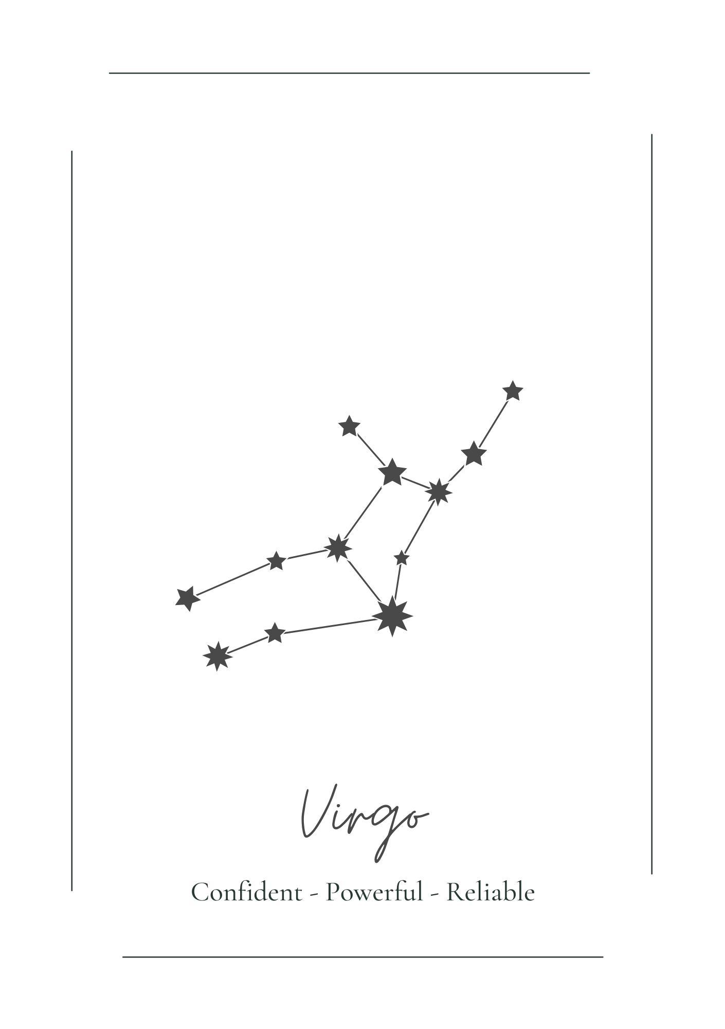 Jungfrun Stjärntecken Poster